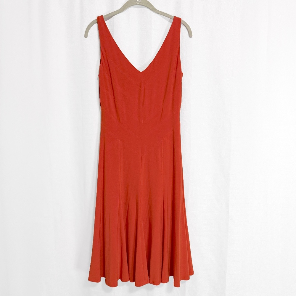 LAUREN Ralph Lauren Coral Red Sleeveless Fit and Flare Dress Size 2 NWOT